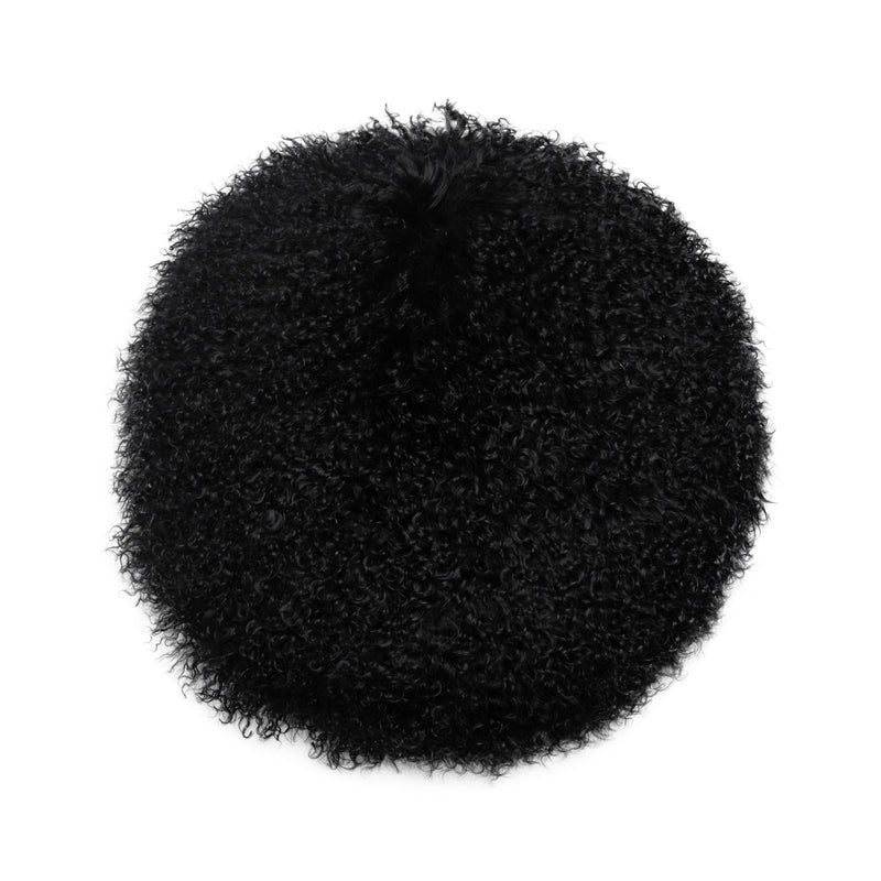 New Zealand Black Sheepskin 16" Round Pillow (6613358510176)
