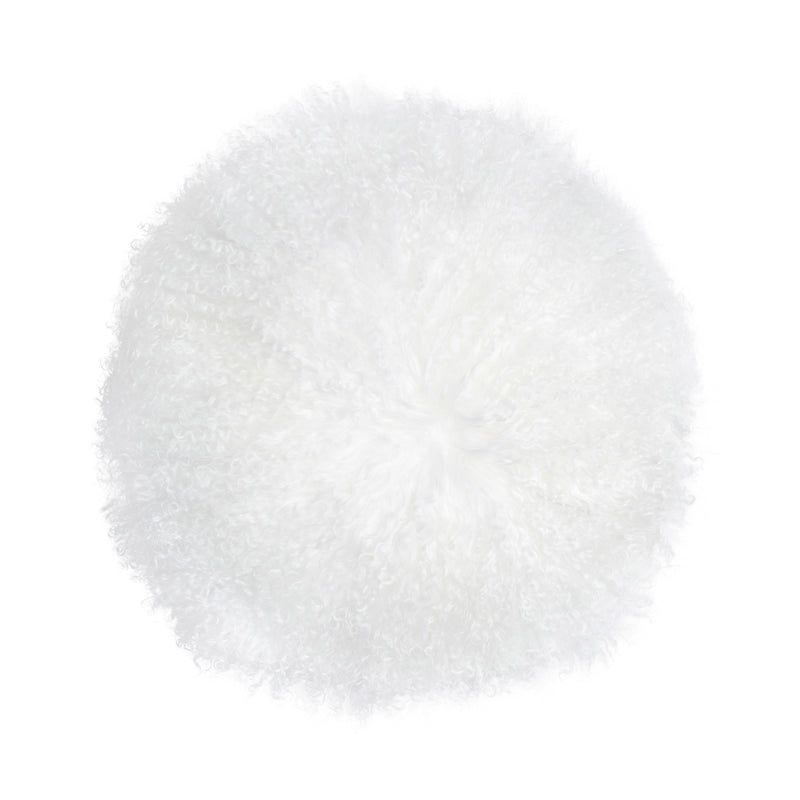 New Zealand White Sheepskin 16" Round Pillow (6613358608480)