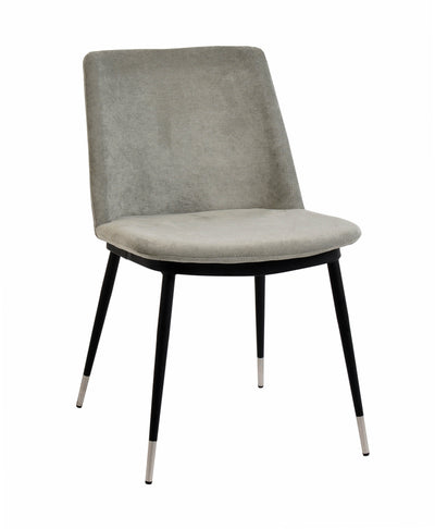 Evora Grey Velvet Chair - Silver Legs (Set of 2) - Al Rugaib Furniture (4576485277792)