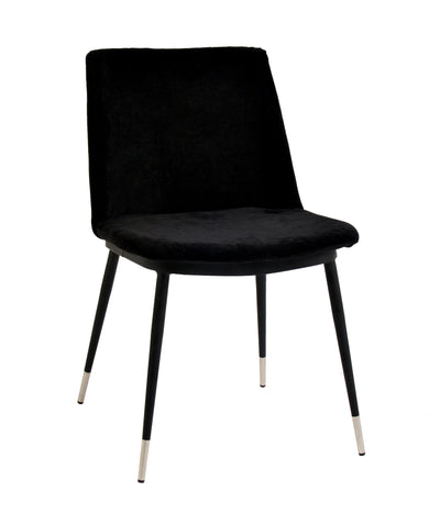 Evora Black Velvet Chair - Silver Legs (Set of 2) - Al Rugaib Furniture (4576484917344)