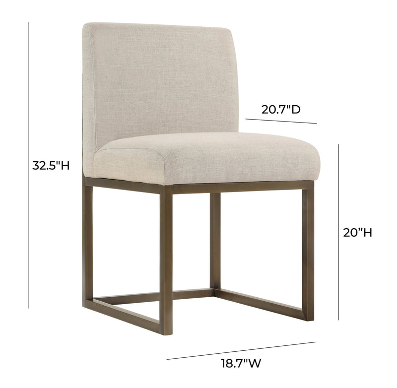 Haute Beige Linen Chair in Brass (2256806576224)