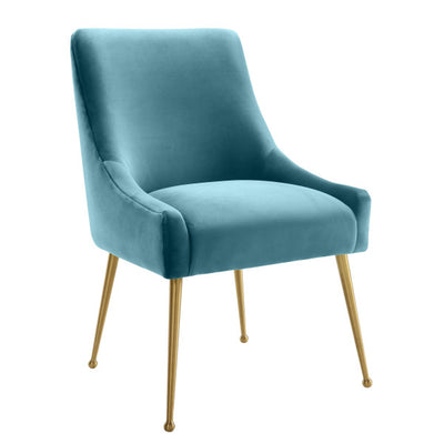 Beatrix Sea Blue Velvet Side Chair (6568256405600)