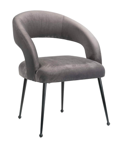 Rocco Grey Velvet Dining Chair (6596840947808)