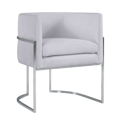 Giselle Grey Velvet Dining Chair with Silver Leg - Al Rugaib Furniture (4576490356832)
