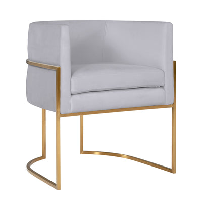 Giselle Grey Velvet Dining Chair with Gold Leg - Al Rugaib Furniture (4576490192992)