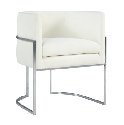Giselle Cream Velvet Dining Chair Silver Leg - Al Rugaib Furniture (4576490127456)