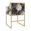 Atara Floral Velvet Gold Chair - Al Rugaib Furniture (4576463159392)