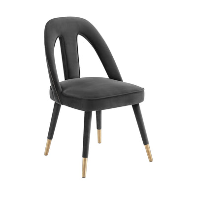 Petra Dark Grey Velvet Side Chair - Al Rugaib Furniture (4576517488736)