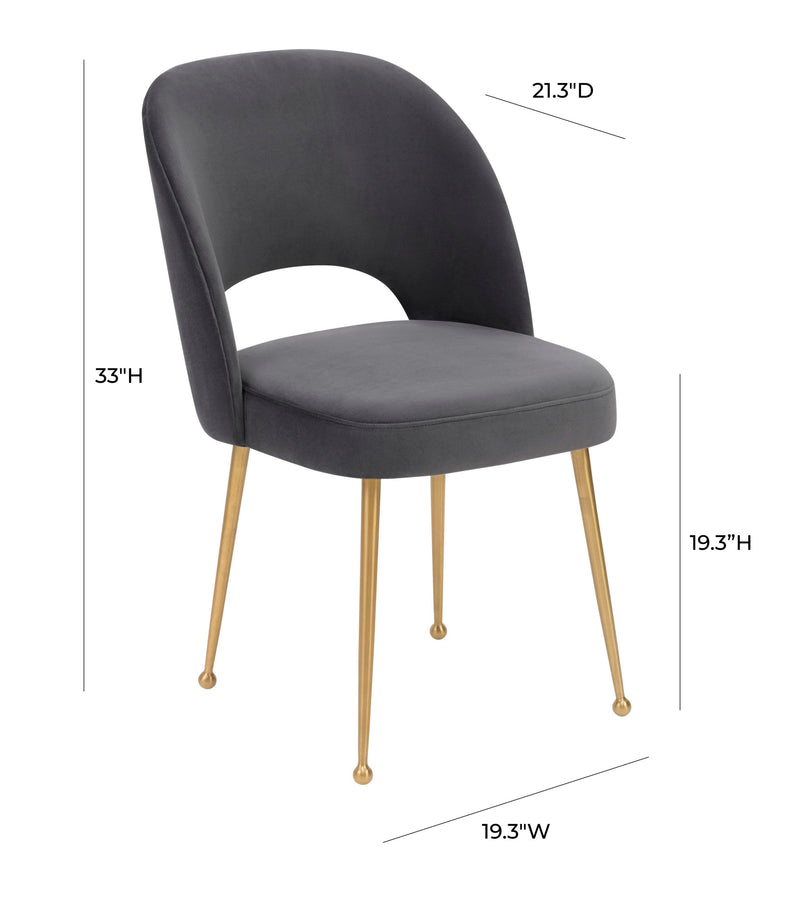 Swell Dark Grey Velvet Chair (2256809754720)