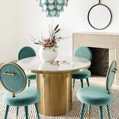 Kylie Sea Blue Velvet Dining Chair (6568255619168)