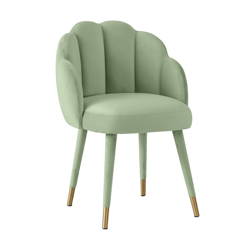 Gardenia Moss Green Velvet Dining Chair (6563844882528)