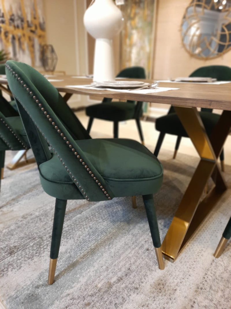Petra Forest Green Velvet Side Chair (4576517587040)