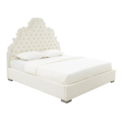 Carolina Cream Velvet Bed in Queen (6568240808032)