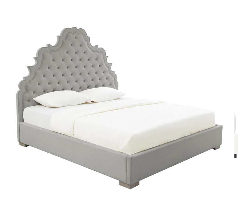 Carolina Grey Velvet Bed in King (6568240840800)