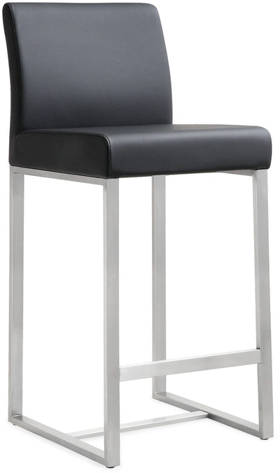 Denmark Black Stainless Steel Counter Stool (Set of 2) - Al Rugaib Furniture (4576477577312)