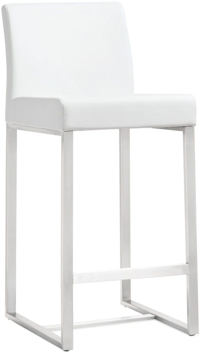 Denmark White Stainless Steel Counter Stool (Set of 2) - Al Rugaib Furniture (4576477872224)