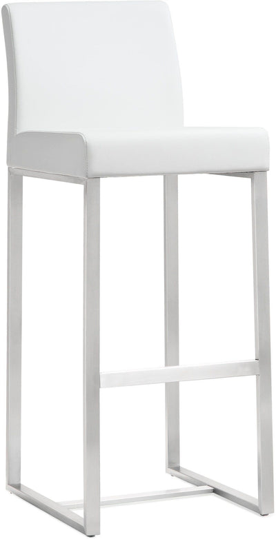 Denmark White Stainless Steel Barstool (Set of 2) - Al Rugaib Furniture (4576477806688)