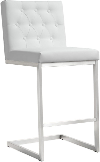 Helsinki White Stainless Steel Counter Stool - Set of 2 - Al Rugaib Furniture (4576493305952)