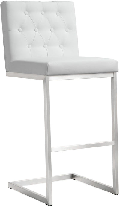 Helsinki White Stainless Steel Barstool - Set of 2 - Al Rugaib Furniture (4576493240416)