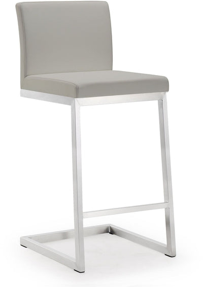 Parma Light Grey Stainless Steel Counter Stool (Set of 2) - Al Rugaib Furniture (4576516407392)
