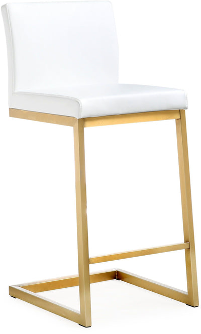 Parma White Gold Steel Counter Stool (Set of 2) - Al Rugaib Furniture (4576516472928)