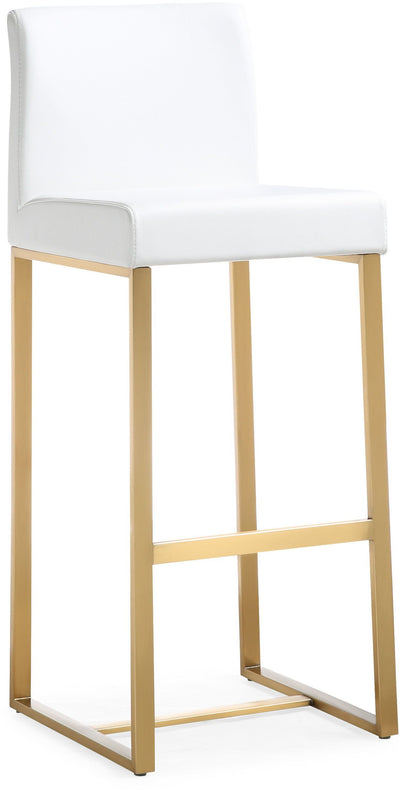 Denmark White Gold Steel Barstool (Set of 2) - Al Rugaib Furniture (4576477708384)
