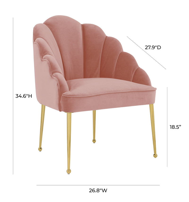 Daisy Petite Blush Velvet Chair (6568033288288)