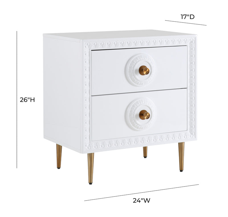 Bovey White Lacquer Side Table (4576470138976)