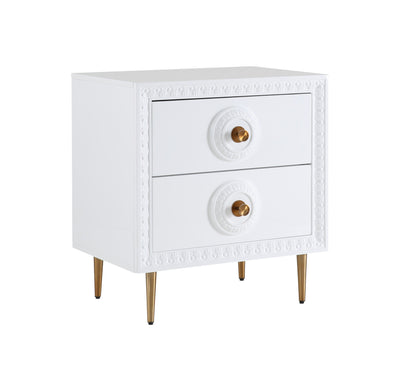 Bovey White Lacquer Side Table - Al Rugaib Furniture (4576470138976)
