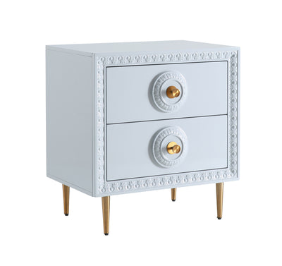 Bovey Light Grey Lacquer Side Table - Al Rugaib Furniture (4576469909600)