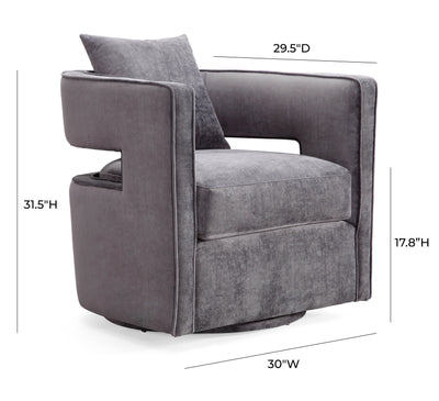 Kennedy Grey Swivel Chair (4576499761248)