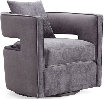 Kennedy Grey Swivel Chair - Al Rugaib Furniture (4576499761248)