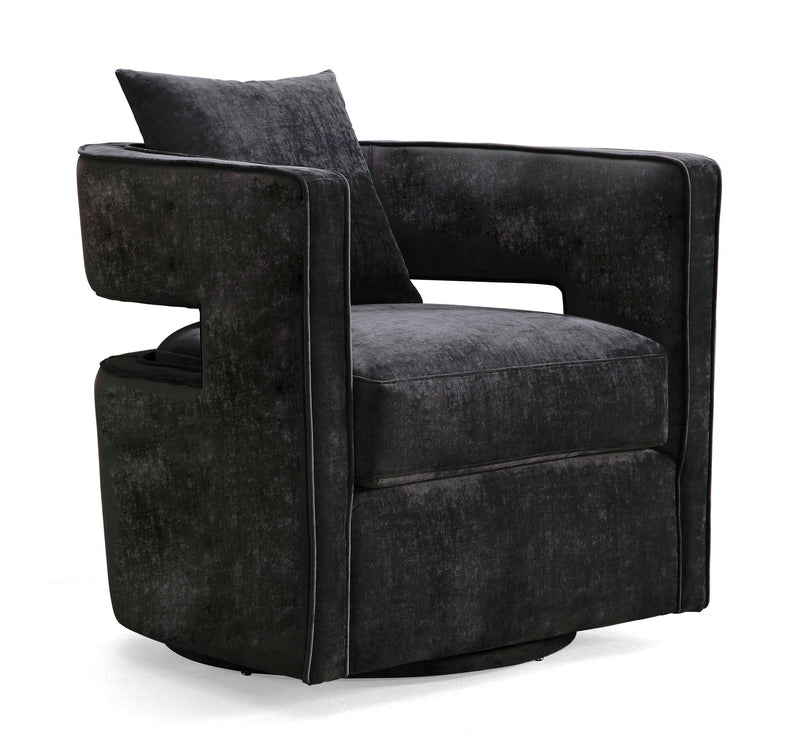 Kennedy Black Swivel Chair - Al Rugaib Furniture (4576499531872)