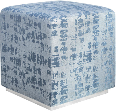 Kent Blue Textured Velvet Ottoman - Al Rugaib Furniture (4576499957856)