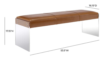 Envy Brown Vegan Leather/Acrylic Bench (4576484065376)