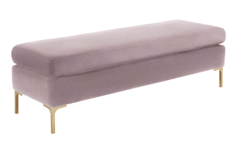 Delilah Blush Textured Velvet Bench - Al Rugaib Furniture (4576476889184)