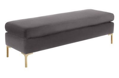 Delilah Grey Velvet Bench - Al Rugaib Furniture (4576477151328)