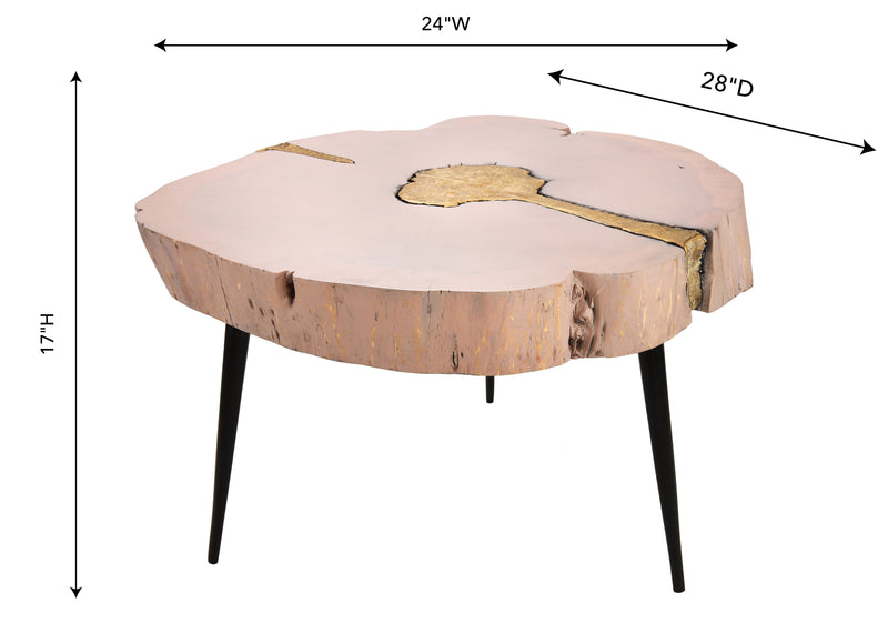 Timber Pink and Brass Cocktail Table (4576530464864)