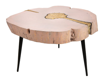 Timber Pink and Brass Coffee Table - Al Rugaib Furniture (4576530464864)