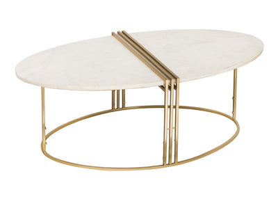 Caleb Oval White Marble Cocktail Table - Al Rugaib Furniture (4576471613536)