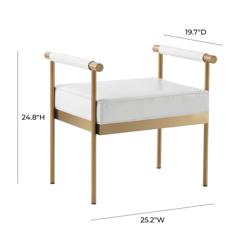 Diva White Vegan Leather Bench (4576479412320)