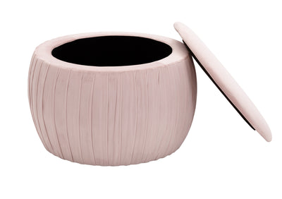 Fleur Blush Velvet Storage Ottoman - Al Rugaib Furniture (4576488423520)