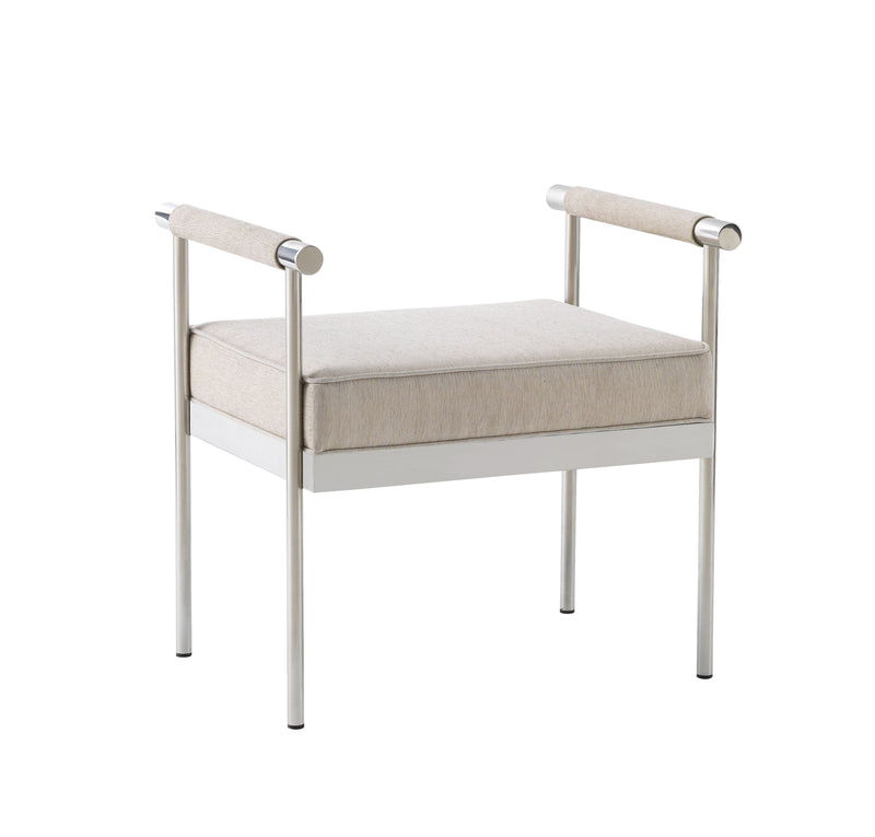 Diva Cream Velvet Bench - Al Rugaib Furniture (4576479182944)