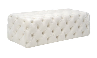 Kaylee Cream Velvet Ottoman - Al Rugaib Furniture (4576498974816)