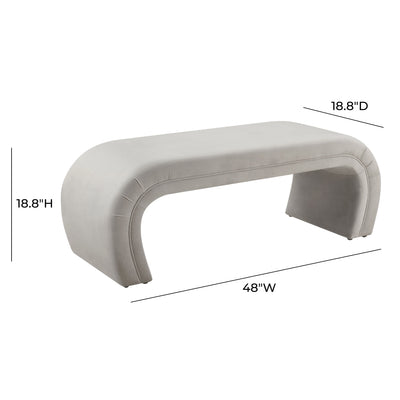Kenya Light Grey Velvet Bench (4576500383840)