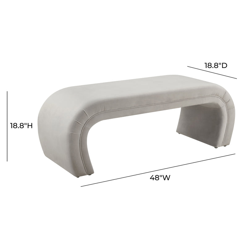 Kenya Light Grey Velvet Bench (4576500383840)