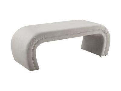 Kenya Light Grey Velvet Bench - Al Rugaib Furniture (4576500383840)