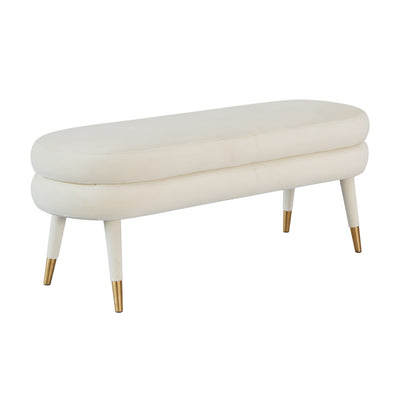 Betty Cream Velvet Bench (6568239857760)