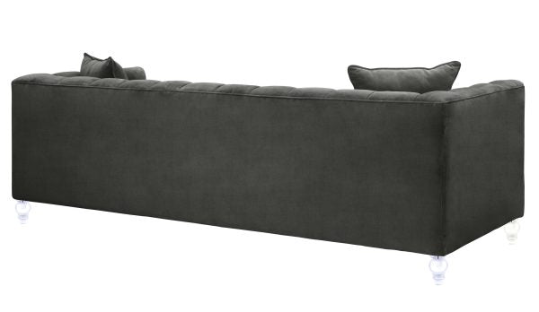 Bea Grey Velvet Sofa (6613357133920)