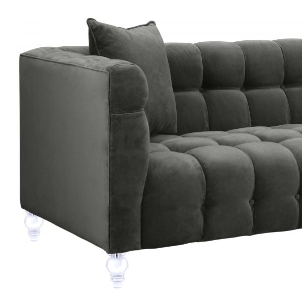 Bea Grey Velvet Sofa (6613357133920)